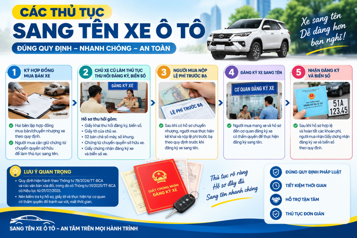 Thủ tục sang tên xe ô tô