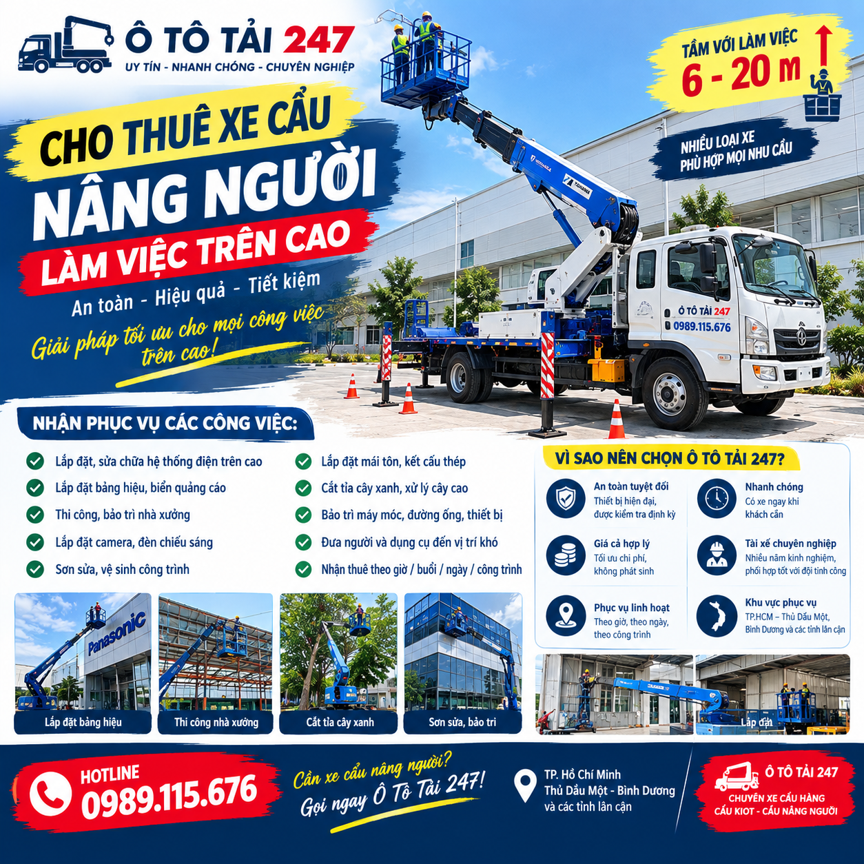 Cho Thuê Xe Cẩu Nâng Người