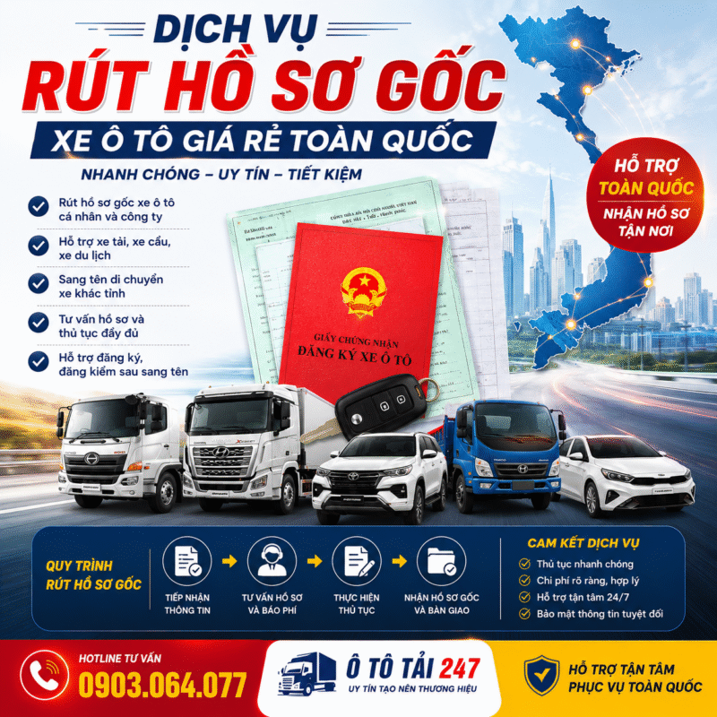 Dịch vụ rút hồ sơ gốc xe ô tô