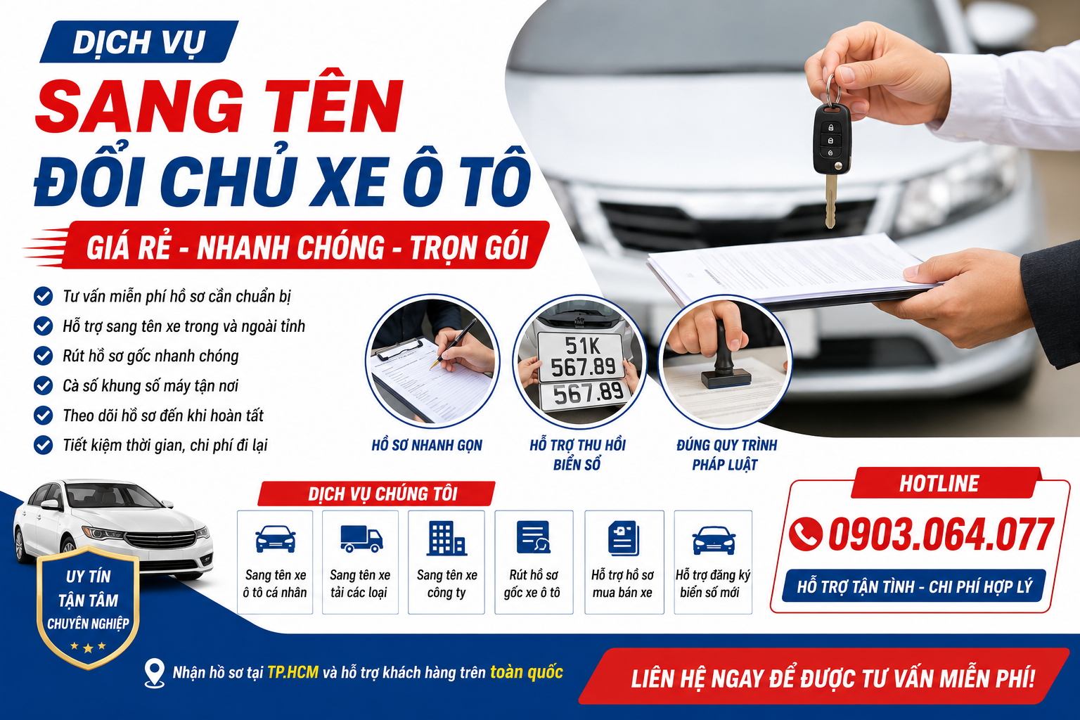 Dịch vụ sang tên xe ô tô cũ