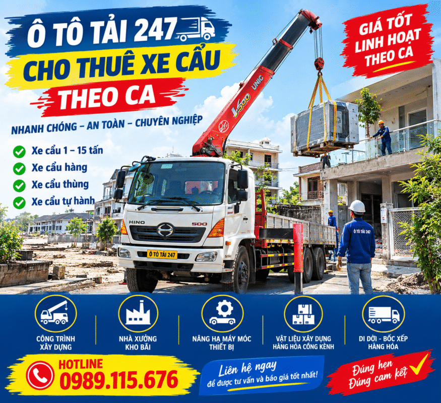 Cho Thuê Xe Cẩu Theo Ca